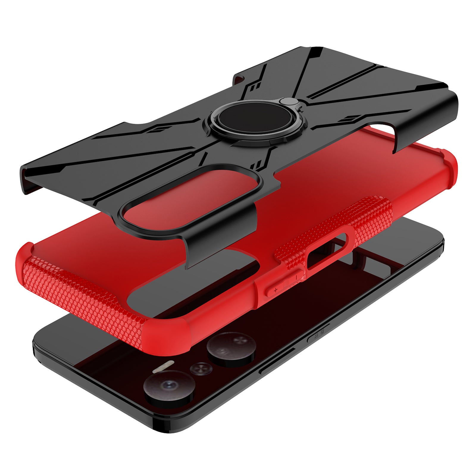 For Infinix Hot 20 4G Ring Holder Kickstand Phone Case Hard PC Soft TPU Shockproof Protective Cover For Infinix Hot 20 4G Ring Holder Kickstand Phone Case Hard PC Soft TPU Shockproof Protective Cover